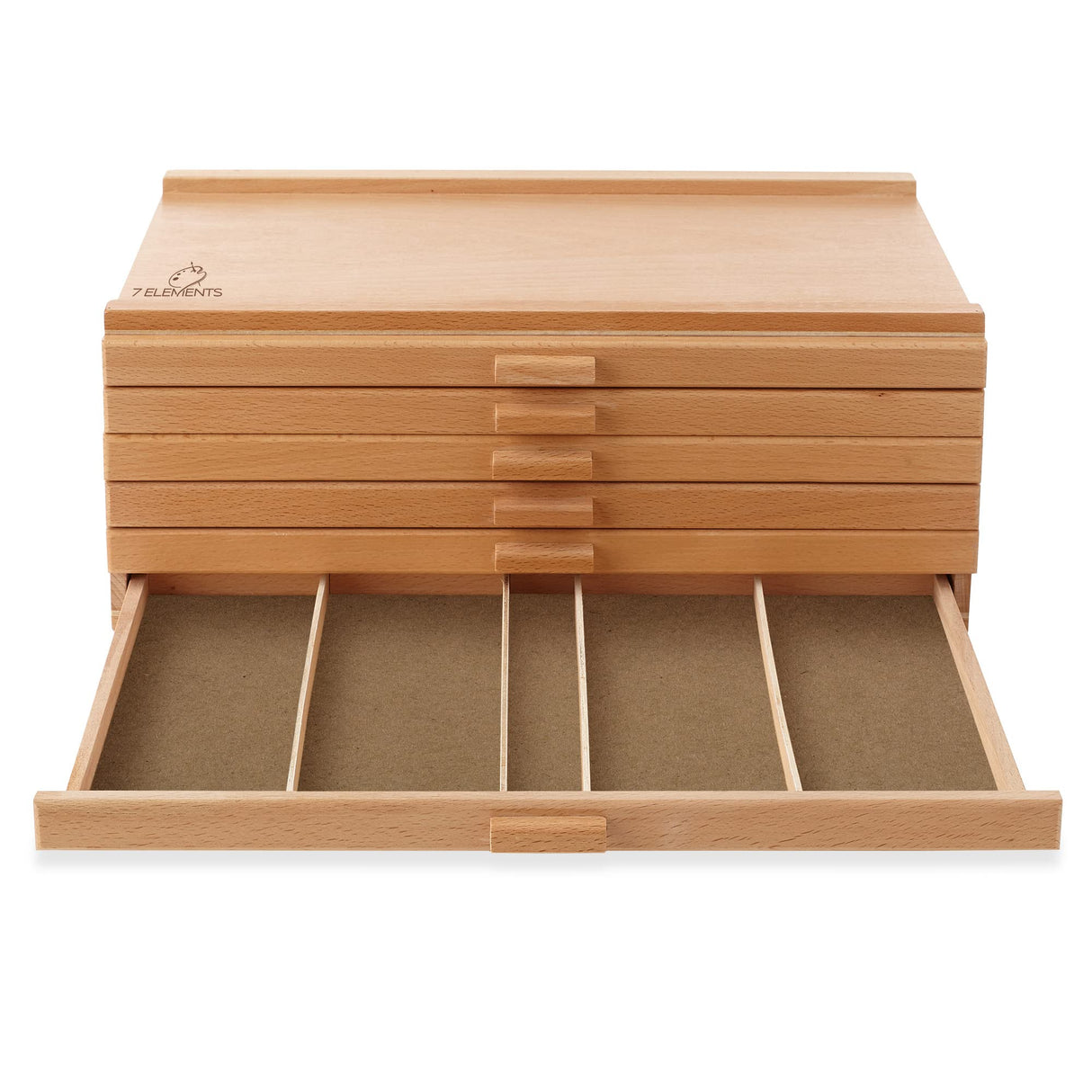 7 Elements 6 Drawer Wooden Artist Storage Supply Box for Pastels, Pencils, Pens, Markers, Brushes and Tools 7 Elements