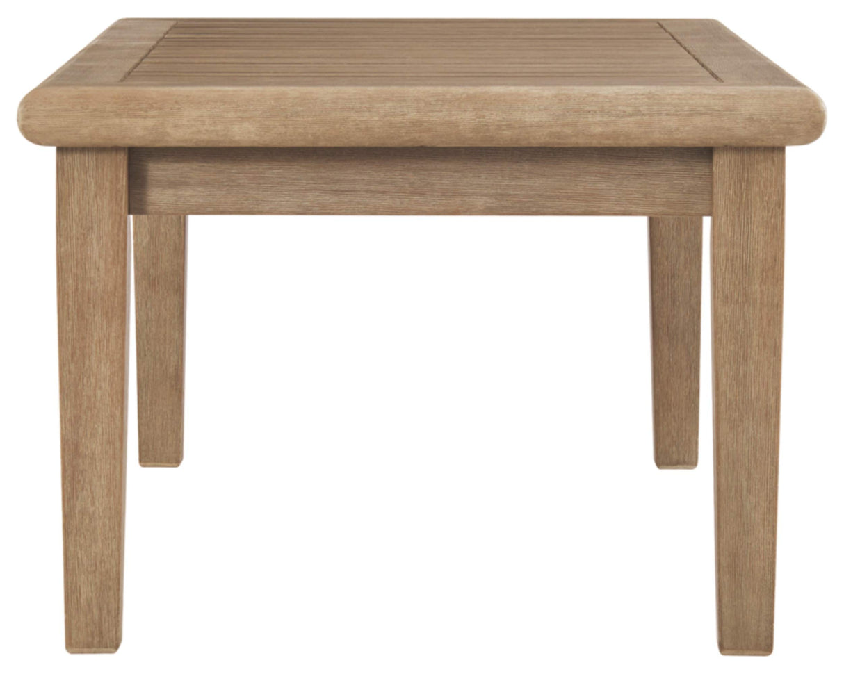 Signature Design by Ashley Gerianne Outdoor Rectangular Eucalyptus Wood Slat Top Coffee Table, Beige Signature Design by Ashley