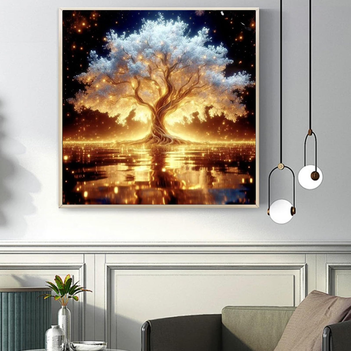 Gamteldot Diamond Art Kits for Adults Beginners - 12x12 Inch 5D Full Drill Gold Tree of Life Diamond Painting,DIY Diamond Dots Craft Kit with Gem Tools,Elegant Home Wall Decor Gift Gamteldot