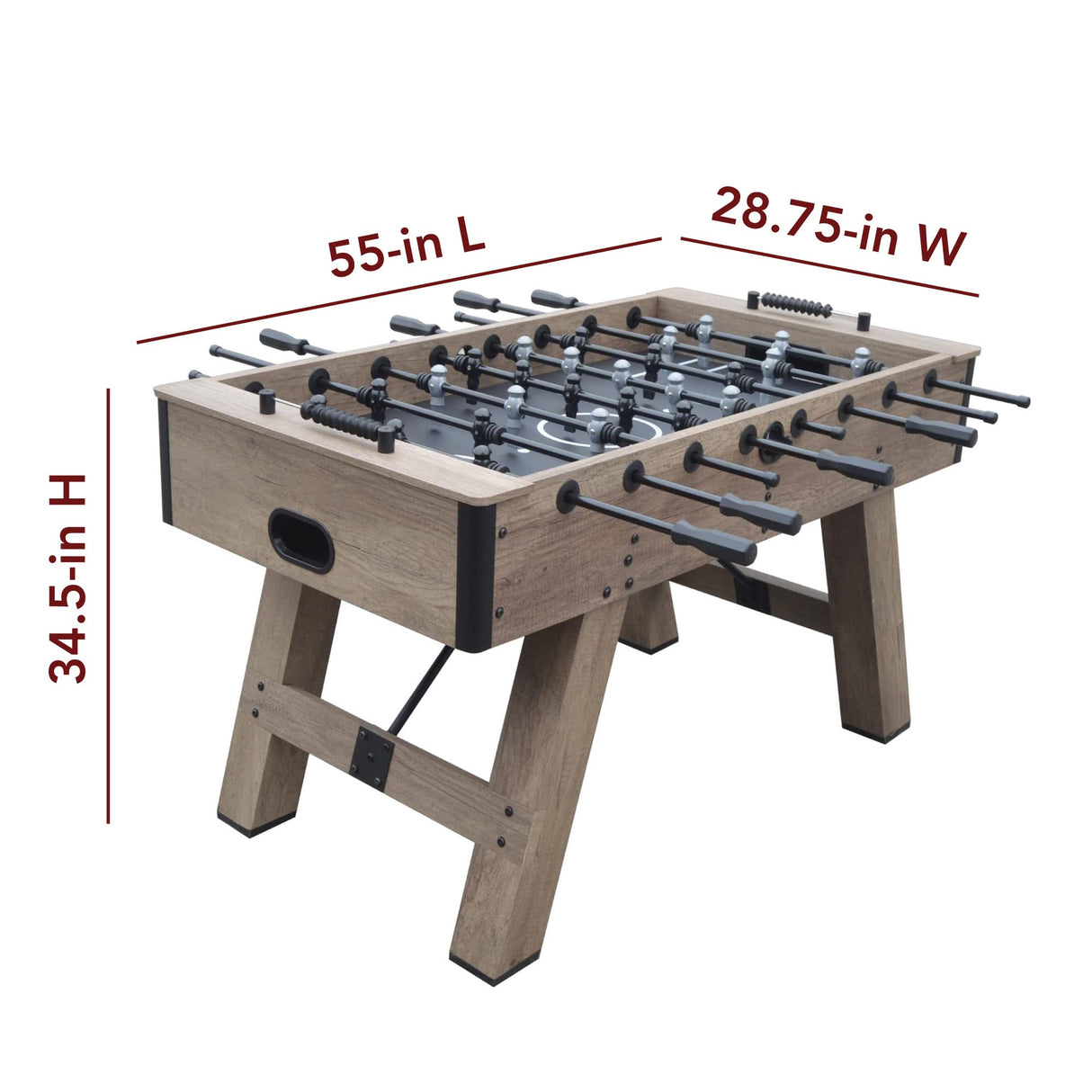 Hathaway Braxton 55-in Competition Foosball Table, Arcade Table Soccer, Perfect for Family Game or Recreation Rooms, Includes (2) 36-mm ABS Foosballs and Built in Ball Returns Hathaway