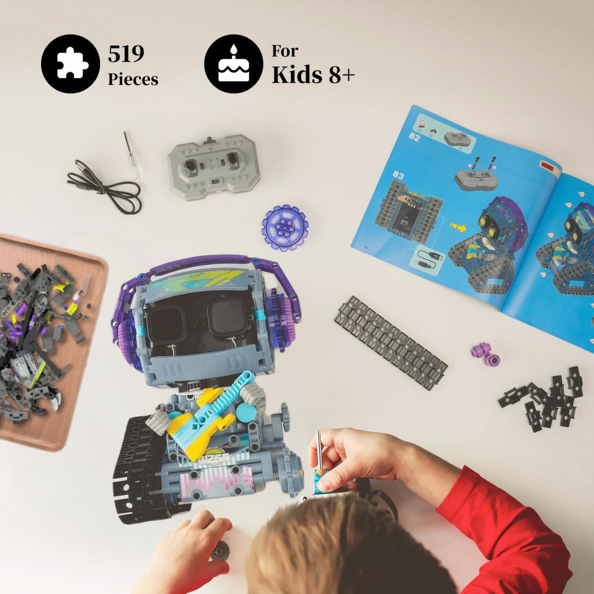 SparkLab STEM Toys for Boys Age 8-12 - Robot Kit & Building Blocks, 3in1 Technic Coding Robot Toy, Remote & App-Controlled Robotics Kit with 519 Pieces, for Teen Boys SparkLab