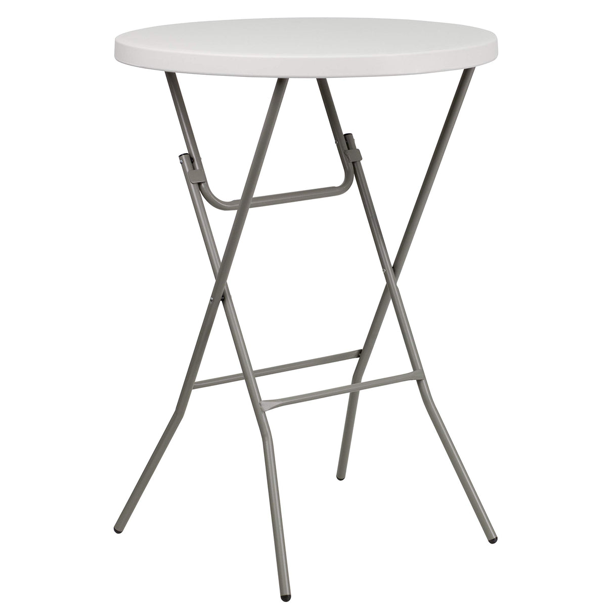 Flash Furniture Kathryn 2.63' Round Folding Bar Height Table for Parties and Commercial Events, Indoor/Outdoor Plastic Bar Height Folding Table, White Flash Furniture