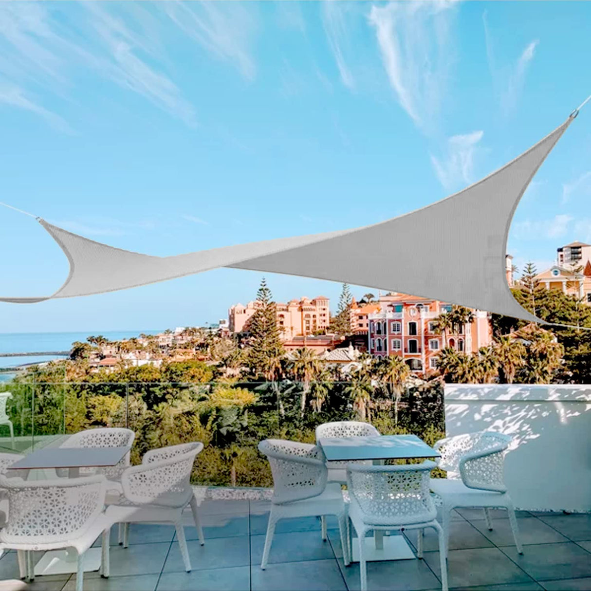 AwnPro Rectangle Shade Sail 14' x 18' Canopy to Block Sunlight for Outdoor Patio Garden Patio Deck Pergola (Light Gray) AwnPro