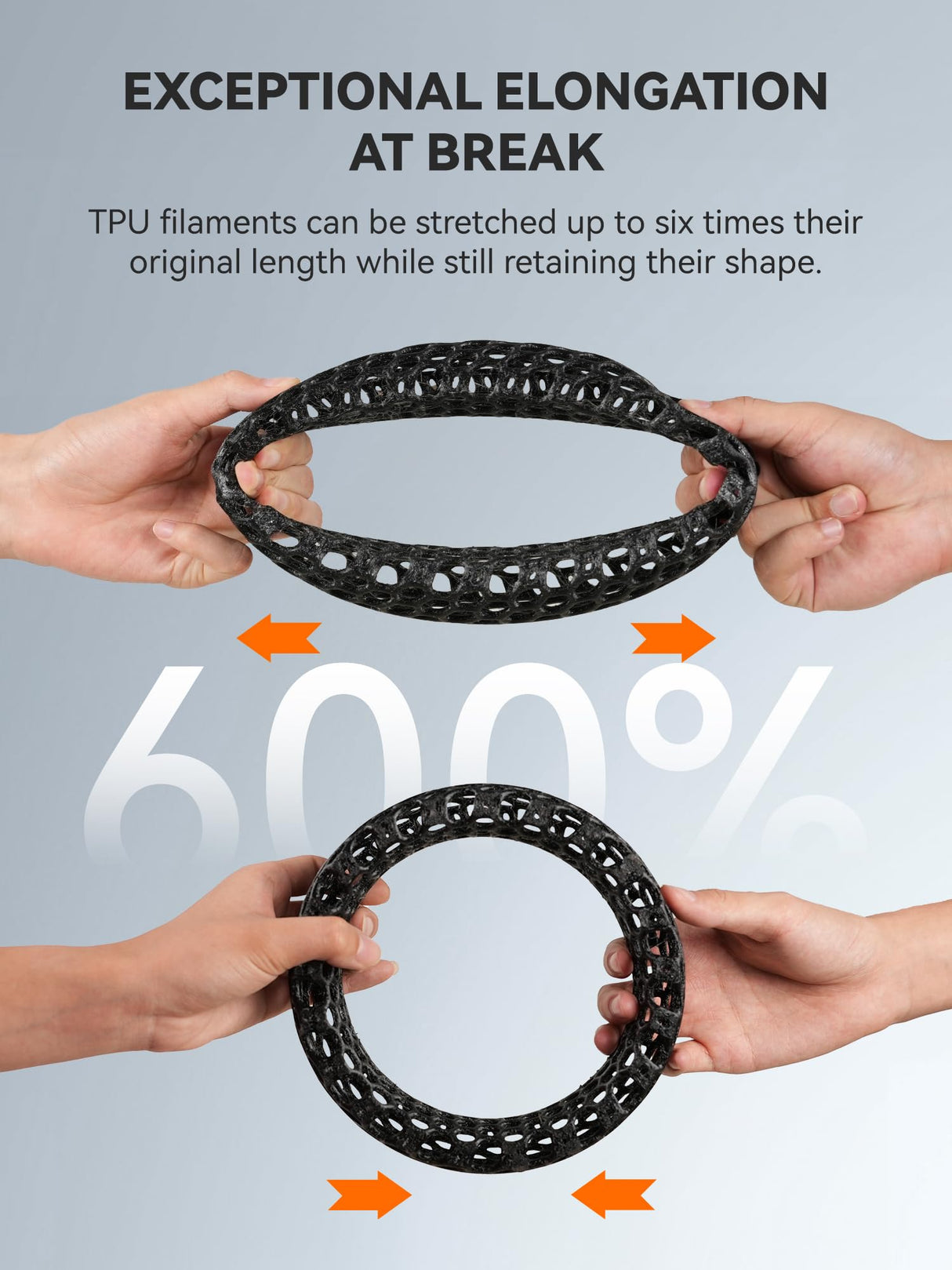 TECBEARS TPU Filament 1.75mm, 95A 3D Printer Filament, Flexible TPU Filament for Fast Printing, 250G Spool, 8 Rolls, 2KG in Total, Black+White+Transparent+Grey+Red+Blue+Green+Orange TECBEARS