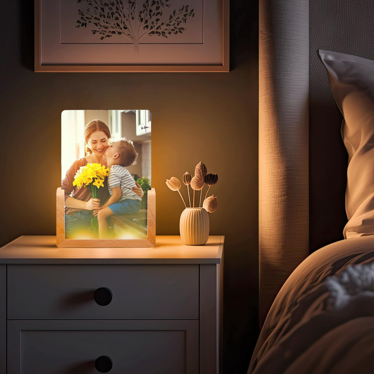 Glooglitter 6 Pcs Valentine's Day Gifts Night Light Sublimation Acrylic Photo Frames Blanks LED Night Lights Picture Frames for Valentine Wedding Heat Press Machine Printing(4 x 6 Inch) Glooglitter