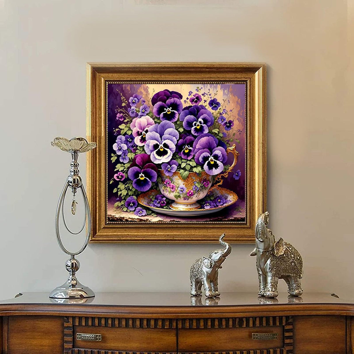 Flower Paint by Numbers Kit for Adults-Paint by Number for Adults Flowers, Floral Painting by Numbers Kit on Canvas for Gift Home Wall Decor(Flower,16x16 inch) HITO