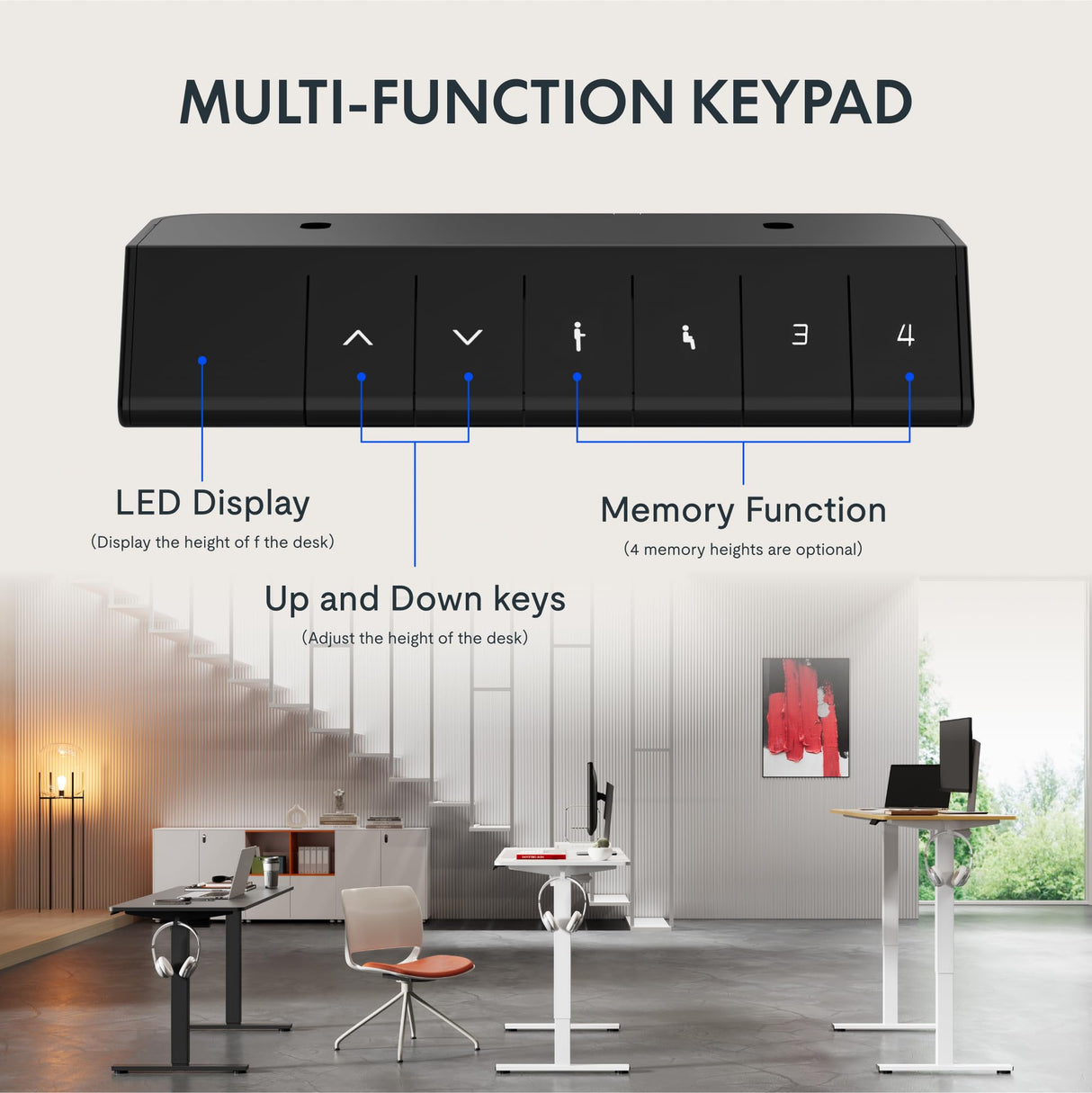 FLEXISPOT Standing Desk 63 x 24 Inch Adjustable Height Desk Home Office Computer Workstation Sit Stand Desk, Black Top + Black Frame FLEXISPOT