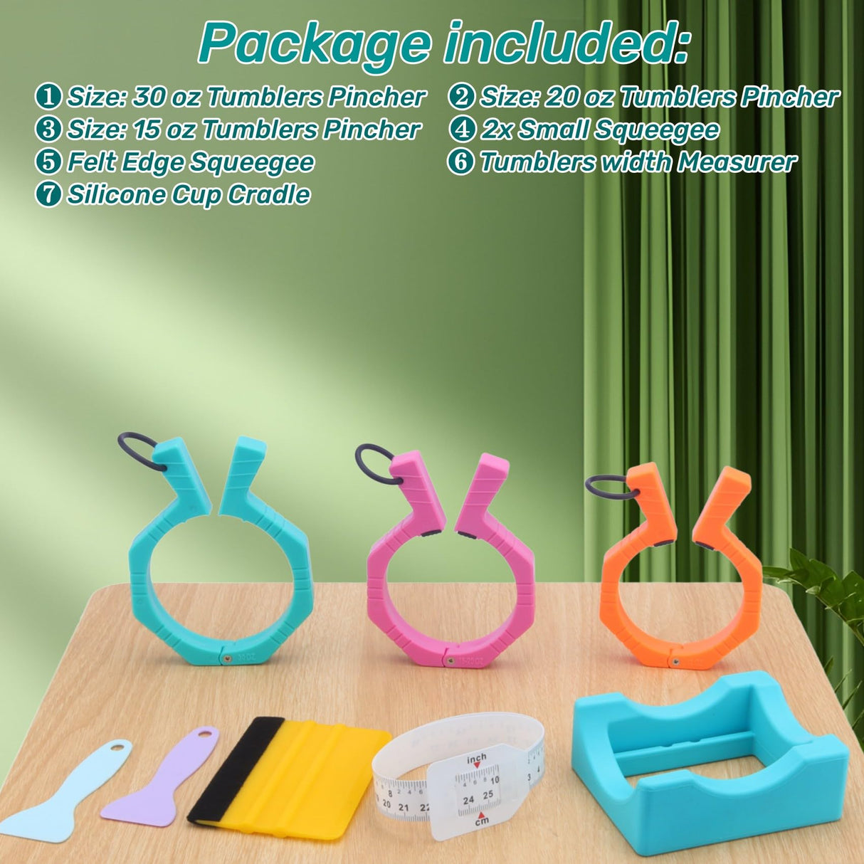 3 Size Tumbler Clamp for Sublimation,Cup Cradle for Crafting Tumblers,Sublimation Cup Holder Clamp for 15oz,20oz,30oz Cups,Mug Clamps for Sublimation,Tumbler Wrapper WAQONUY