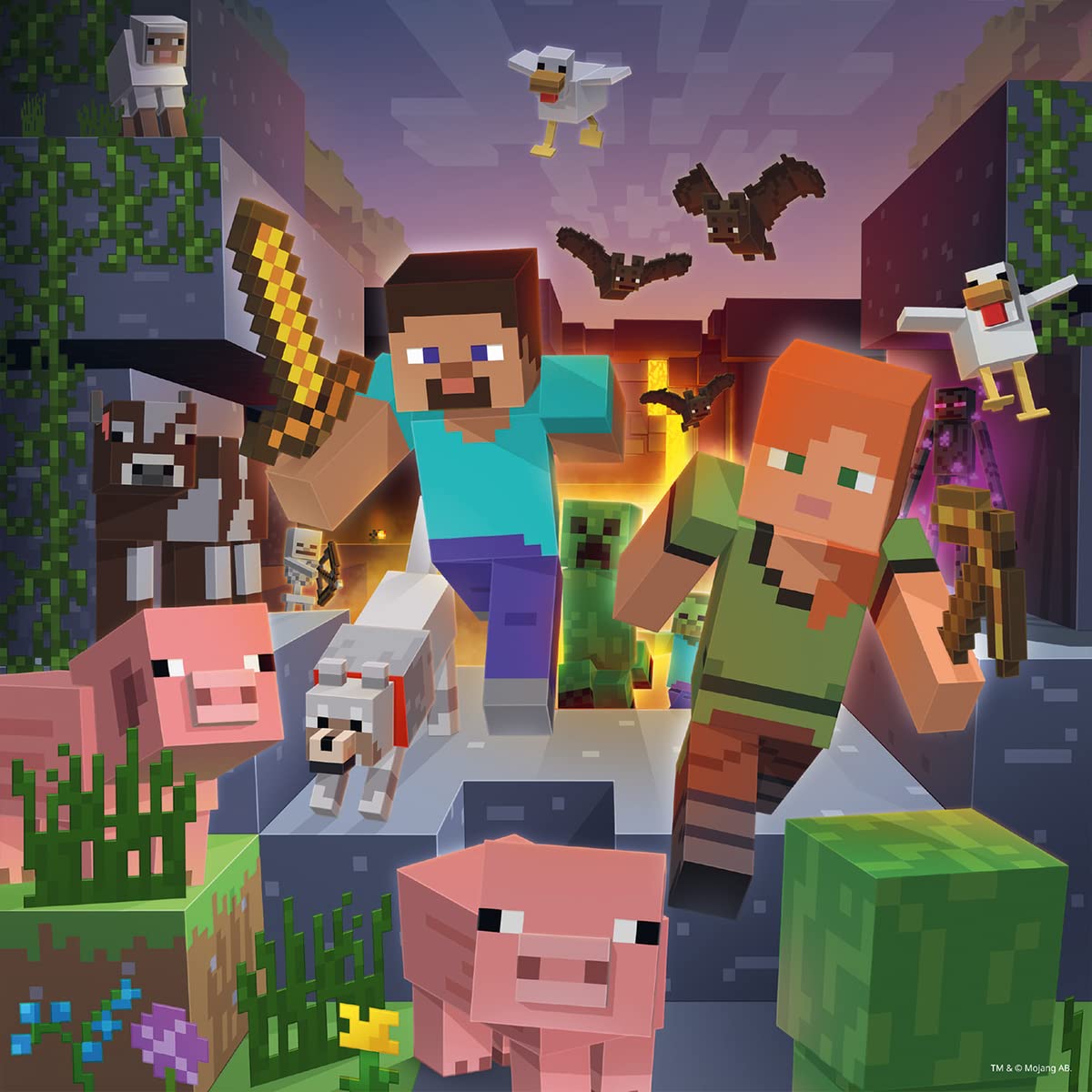 Ravensburger Minecraft Biomes - 3 x 49 Piece Jigsaw Puzzle Set for Kids | Unique Puzzling Experience | Perfect Interlocking Fit | Ideal Educational Toy for Ages 4-8 Ravensburger