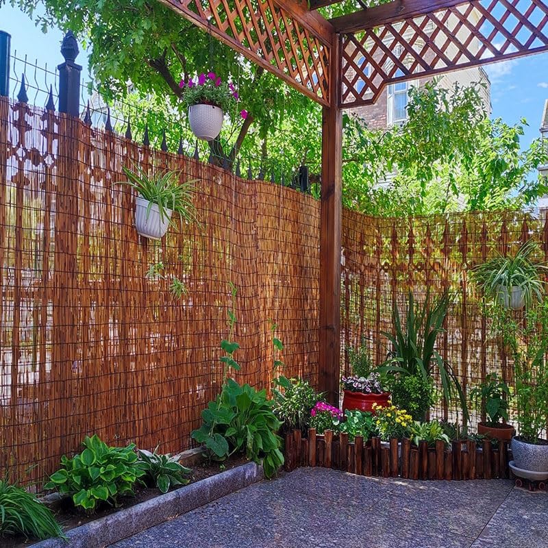 Reed Fencing Rolls for Balcony, Brown Bamboo Fence Reed Privacy Screen 1.6' 2' 3' 4' 5' 6' High Outdoor Patio Balcony Backyard Railing (Size : 3'H x16'L) YPINKZ
