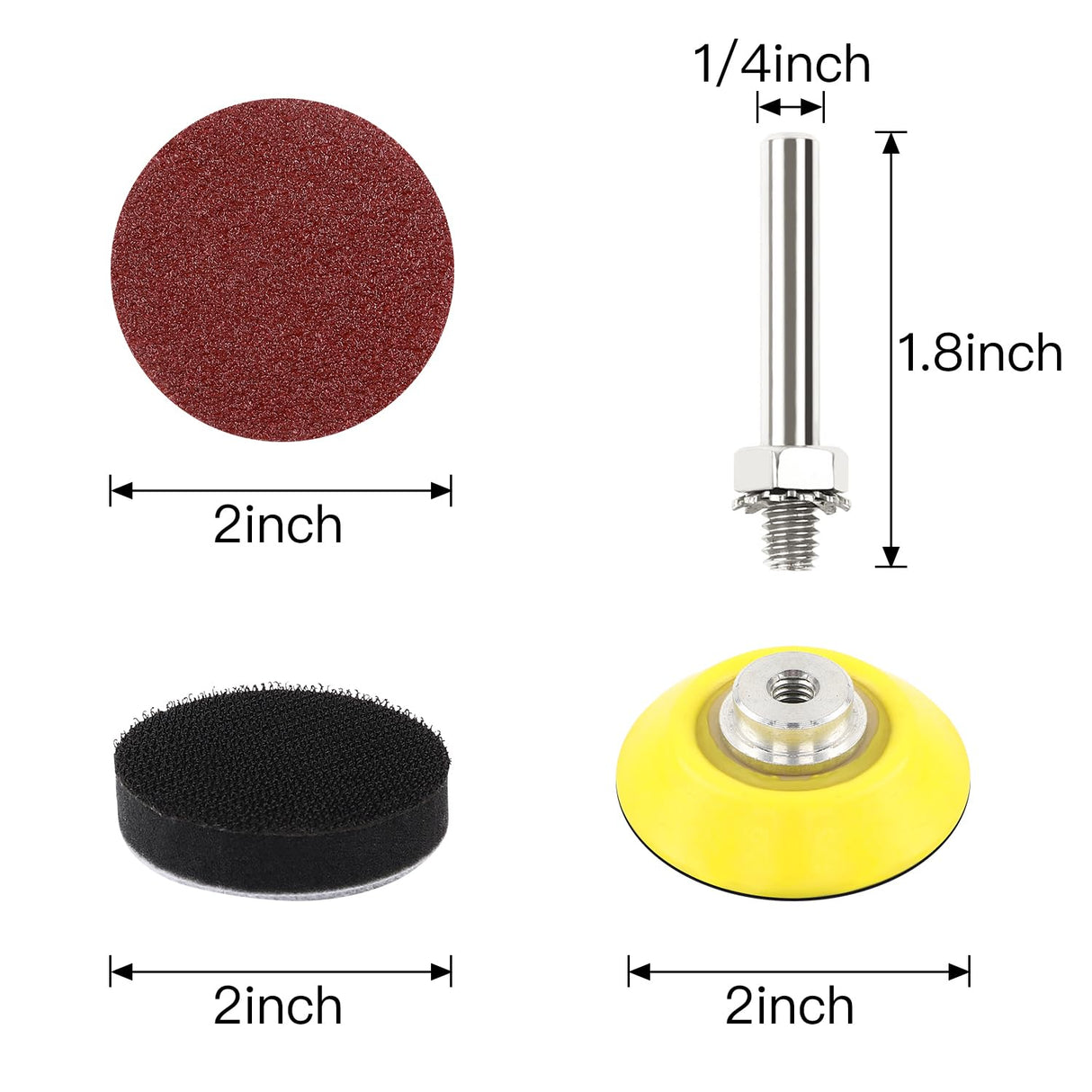 HongWay 300pcs 2 Inches Sanding Discs Pad Kit, Drill Sander Attachment for Sanding Grinder Rotary Tools with Backer Plate Shank and Soft Foam Buffering Pad, Sandpapers Includes 60-3000 Grit HongWay