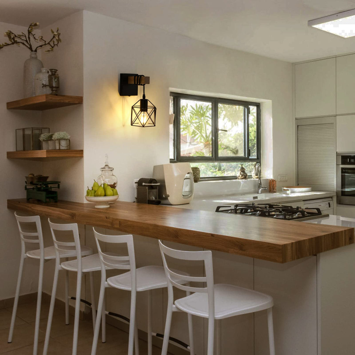 Black Wall Sconce with ON/Off Switch Pack of 2, Dimmable Cage Wall Mount Light Fixture Industrial Farmhouse Lighting, LG9939389 Lightess