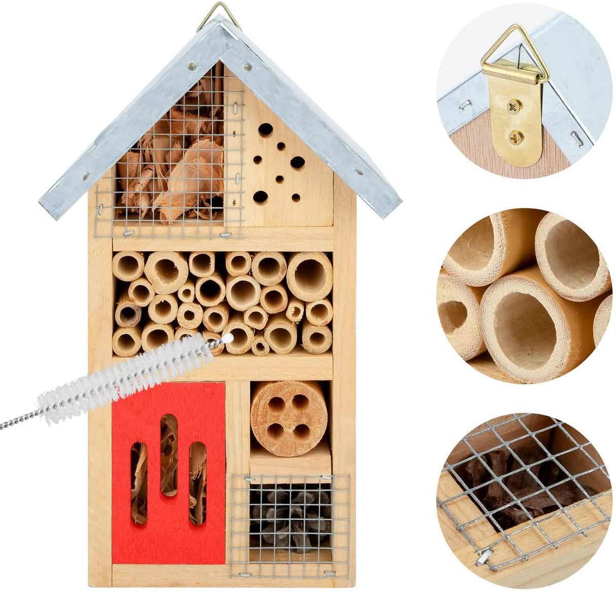 Niteangel Natural Wooden Insect Hotel, Garden Insect House for Ladybugs, lacewings, Butterfly, Bee, Bug Niteangel