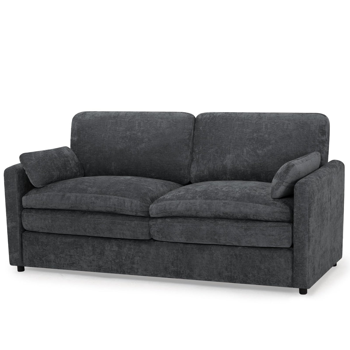 ACMEASE 69” Chenille Loveseat Sofa w/Arm Pillows, Upholstered 2-Seater Sofa w/Comfortable Back Cushions, Modern 2 Seats Couch w/High-Density Foam for Living Room, Apartment, Office, Grey ACMEASE