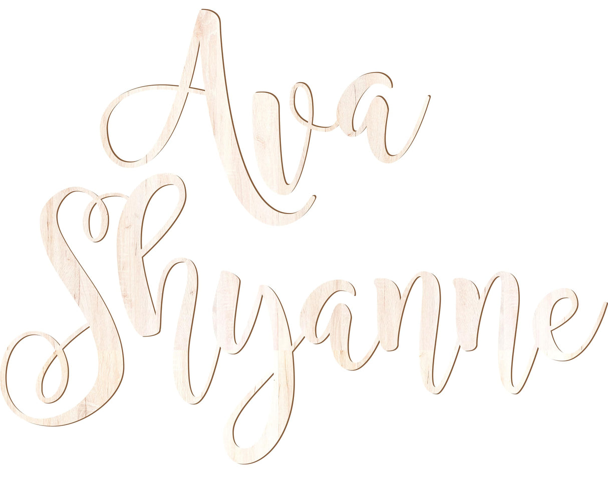 3.5 Inch Tall Custom Word Scroll Script Cursive Font MS Unfinished MDF Wood for Names, Initials, Craft, Kid's Room, Sign, Plaque (3.5") NEXTCraft