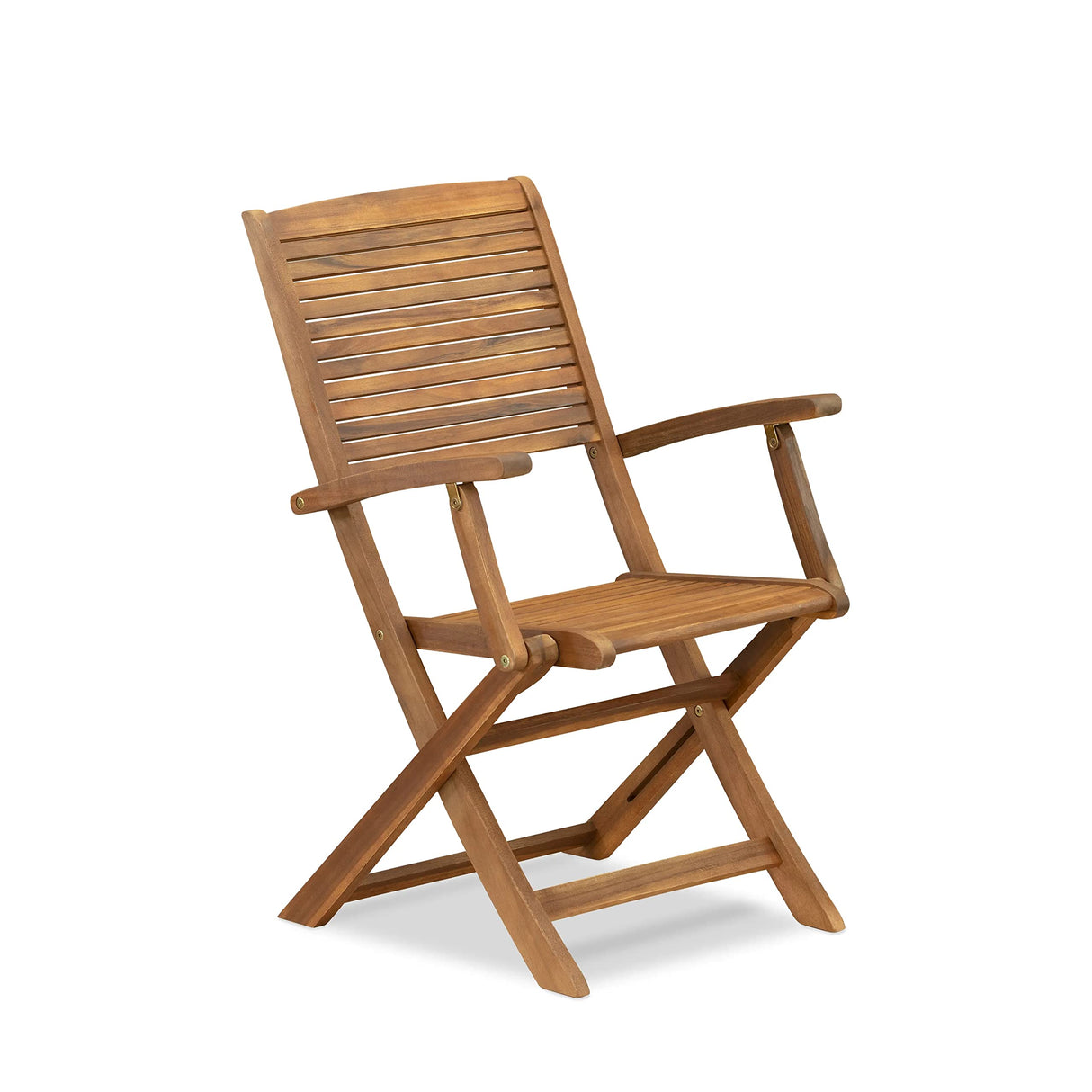 East West Furniture BHDCANA Hayward Outdoor Dining Folding Arm Chairs-Acacia Wood, Set of 2, Natural Oil East West Furniture
