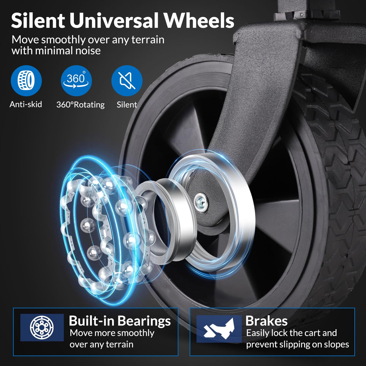 Folding Wagon Cart Large Capacity Heavy Duty Cart for Gardening,Camping,Shopping,Beach and Outdoor Sport LEWANJA