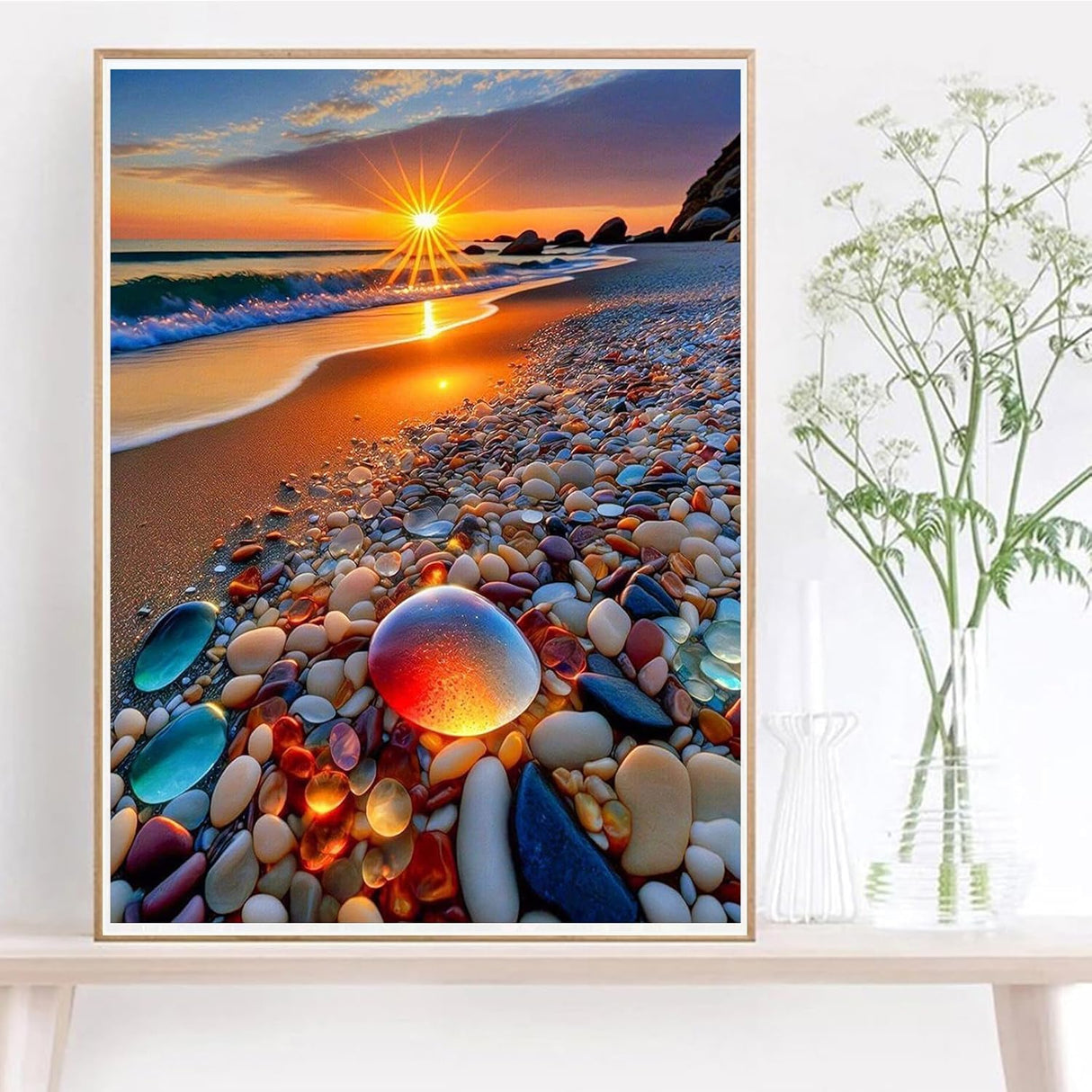 HITIRECOVI Beach Paint by Numbers Kit for Adults,Beach Canvas Paint by Numbers for Adults,DIY Oil Painting by Numbers for Gifts Home Wall Decor 16x20in HITIRECOVI