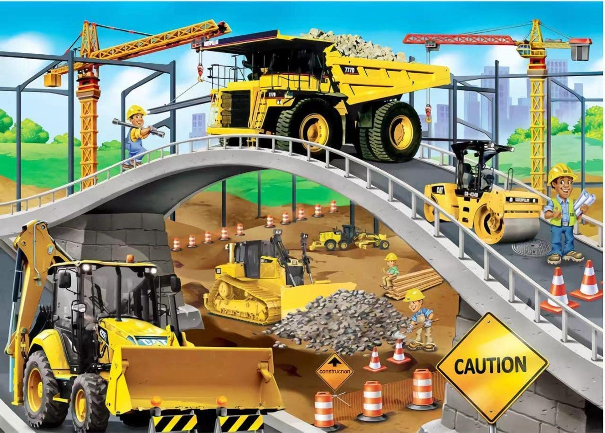 LELEMON Puzzles for Kids Ages 4-8,Construction Site 100 Piece Puzzles for Kids,Educational Kids Puzzles Jigsaw Puzzles in a Metal Box,Children 100 Piece Puzzle Games Puzzle Toys for Girls and Boys LELEMON