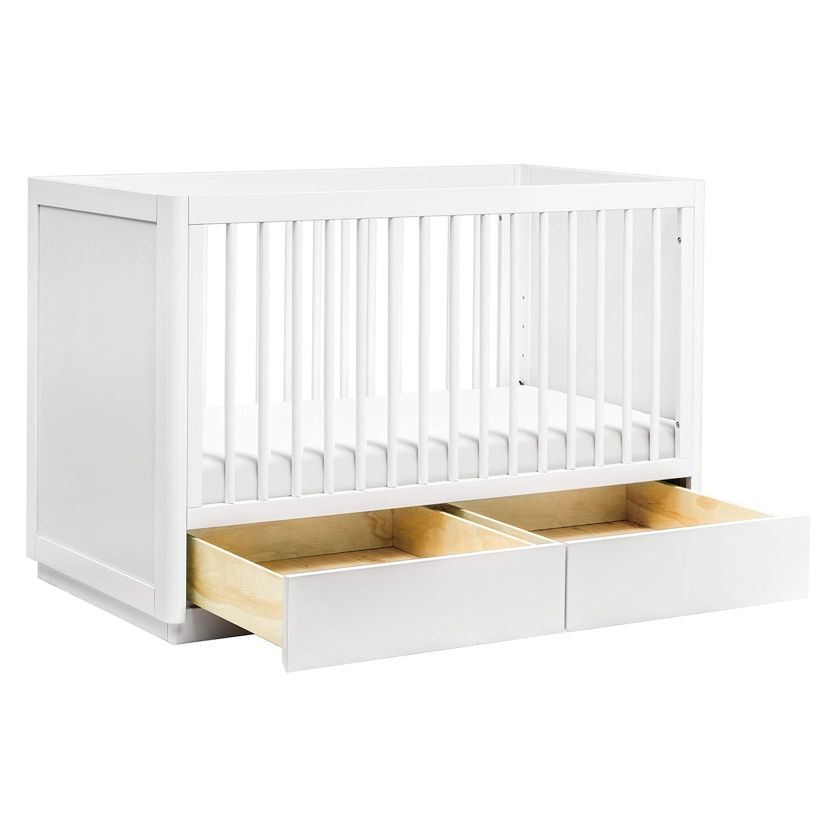 Babyletto Bento 3-in-1 Convertible Storage Crib with Toddler Bed Conversion Kit in White, Undercrib Storage Drawers, Greenguard Gold Certified babyletto