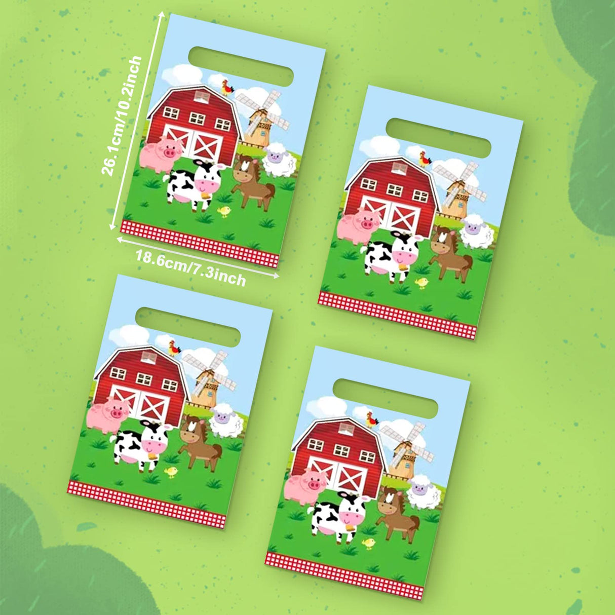 MEMOVAN Farm Party Gift Bags - 30pcs, Farm Party Favors with Plastic Goodies, Candy Treat Snack Bags for Kids, Barnyard Cow Farmhouse Theme Birthday & Baby Shower Decoration MEMOVAN