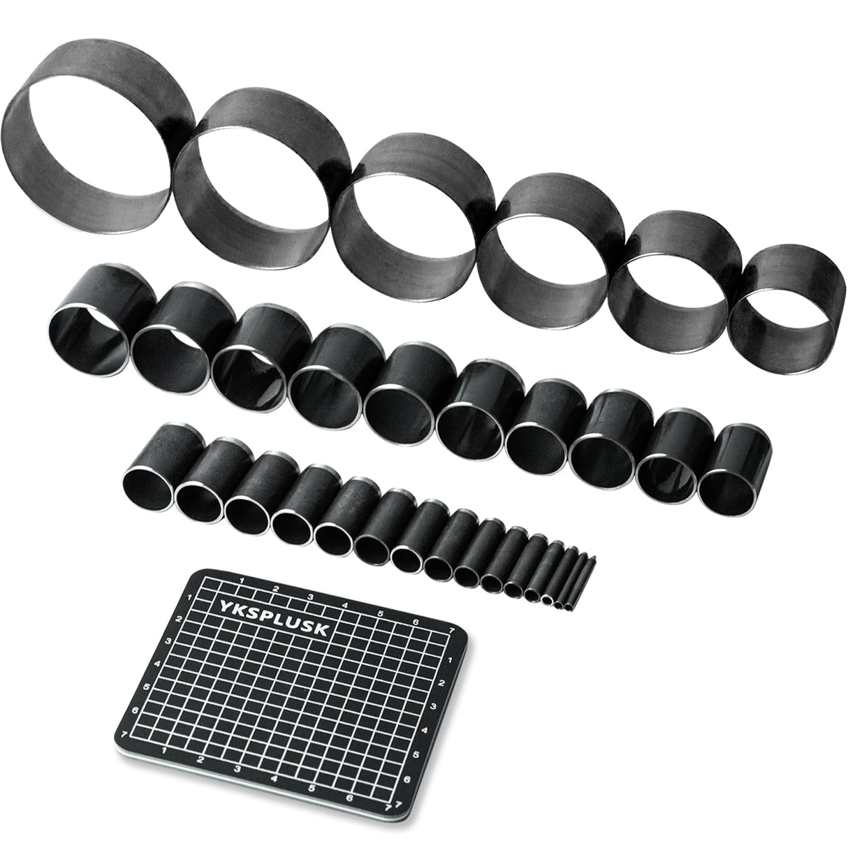 YKSPLUSK Leather Circle Cutter Tool Set, 31 Pieces Circle Punch Tools 1-25mm 30 35 40 45 50 55mm, High Carbon Steel Round Leather Cutting Dies - Hole Punch Tool Kit for DIY Crafts YKSPLUSK