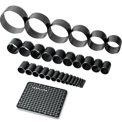 YKSPLUSK Leather Circle Cutter Tool Set, 31 Pieces Circle Punch Tools 1-25mm 30 35 40 45 50 55mm, High Carbon Steel Round Leather Cutting Dies - Hole Punch Tool Kit for DIY Crafts