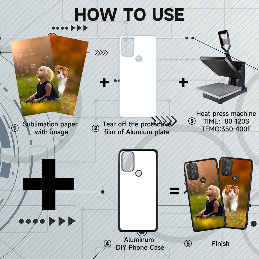 FOQENCCI 5 Piece Sublimation Blank Case for Moto G Power 2022 Blanks Printable DIY Custom Phone Case Soft Rubber Anti-Slip Anti-Scratch Drop Protective Phone Cover Cases for Moto G Power 2022 FOQENCCI