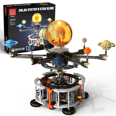 MOCBURIKU Solar System Building Set for Kids, STEM Toys with Rotatable Handle and Mechanical Gears, Space Toys for Home/School Science Learning, Birthday Gifts for Boys Girls Ages 6-12(1282pcs)