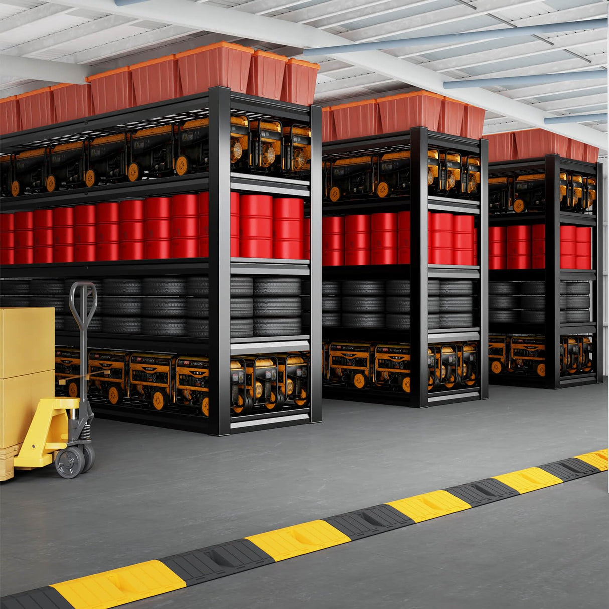 SKZNSA 68" Wide Heavy Duty Garage Shelving Units, 5-Tier Deep Storage Shelves,Black Metal Garage Shelves,Steel Shelf,Large Storage Rack,Industrial Shelving for Shop, 68" W x 20" D x 84" H SKZNSA