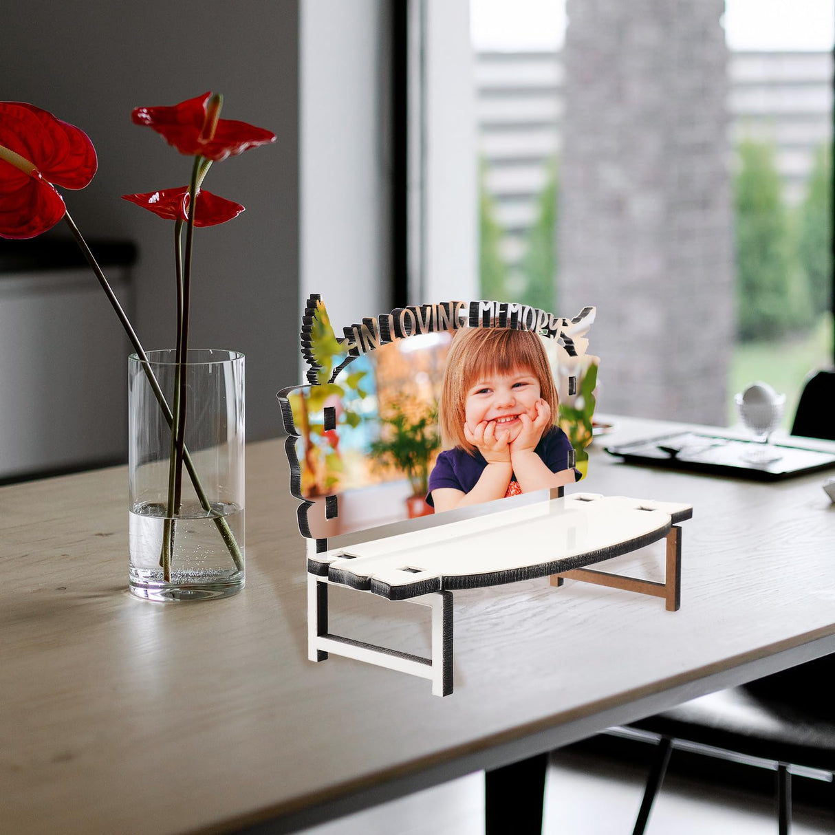 Tofficu White Embryo Chair Heat Transfer Memory Bench Diy Photo Frame Sublimation Blank Heat Press Blanks Table Decorations for Dining Table Heat Transfer Blank Wood Christmas Billet Tofficu