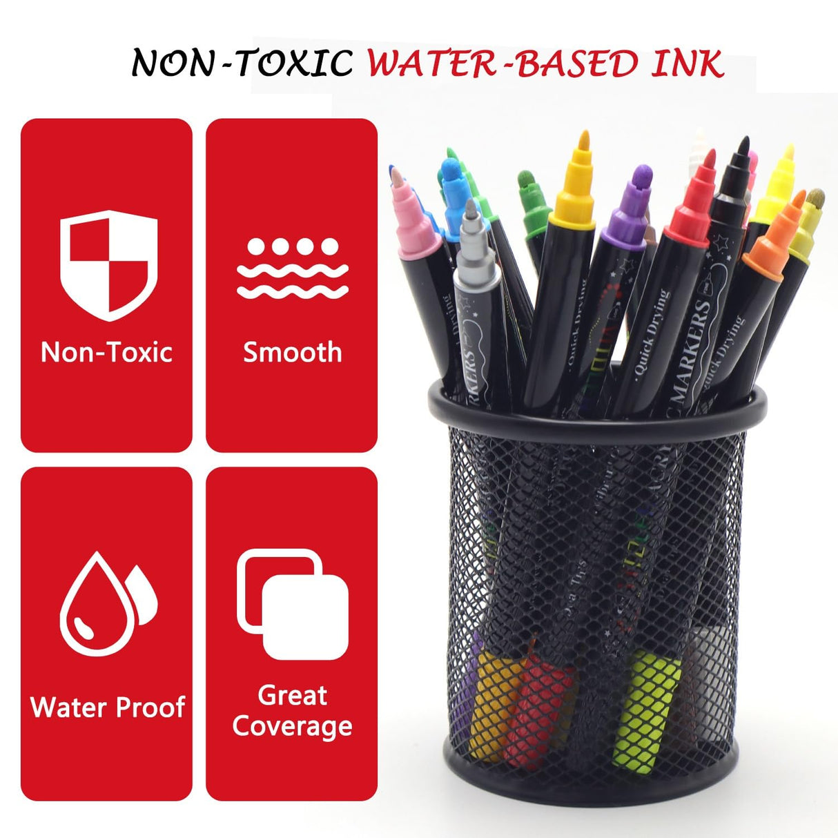 Vitoler Acrylic Paint Markers,18pcs Dual Tip Acrylic Paint Set,Acrylic Paint Marker Pens with Brush Tip and Dot Tip for Painting Rock Diy Crafts Art Supplies Vitoler