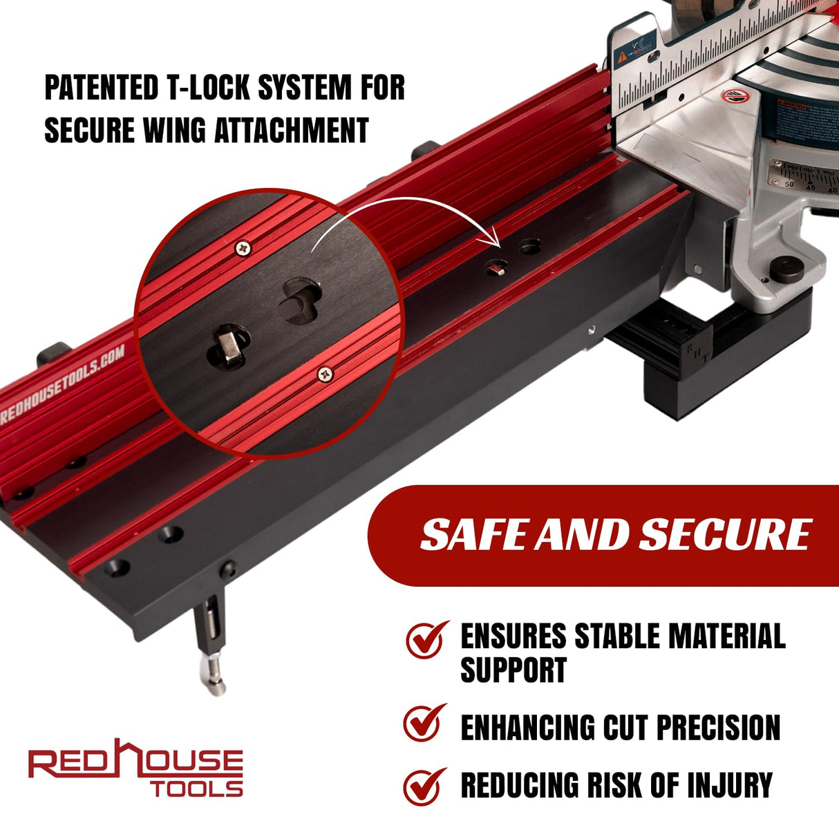 Red House Tools EZ-Wings Basic 4ft Portable Miter Saw Station | Patented Modular Design | for Use with Any Portable Miter Saw Stand or Chop Saw Stand RED HOUSE TOOLS