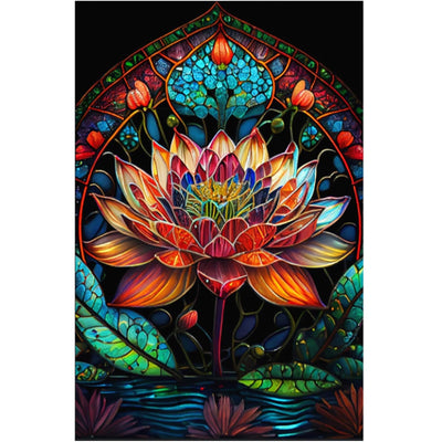 CXYQLC DIY 5D Diamond Painting Kits for Adults Diamond Art Lotus Diamond Painting Full Drill Crystal Rhinestone Embroidery Craft Kits for Home Wall Decor Gifts 11.8x15.7inch