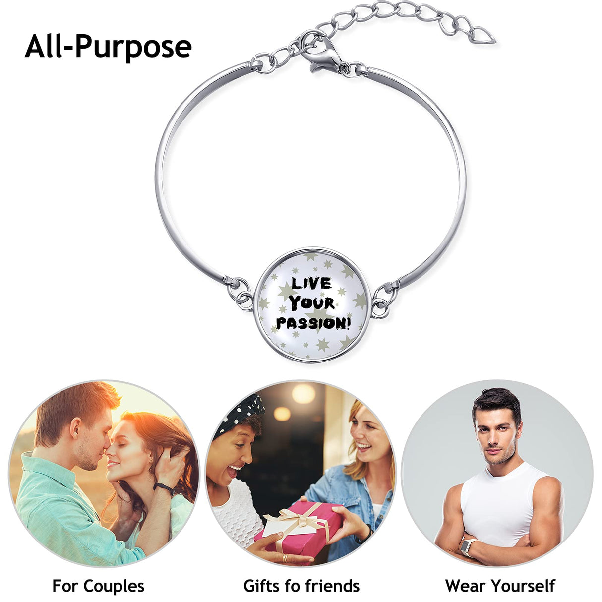 10 Pieces Sublimation Round Bracelet Trays Blank Base Bracelets with 10 Pieces 0.79 Inch Heat Transfer Round Blanks and 10 Pieces High Temperature Glues for DIY Bracelet Handicrafts Decors Hicarer