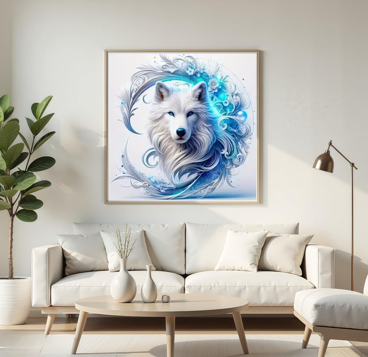5D Diamond Painting Kits for Adults,Wolf Diamond Art Kits for Adults Beginner, DIY Full Drill Diamond Dot Gem Painting for Home Wall Decor 13.7x13.7inch BYGFHLYW