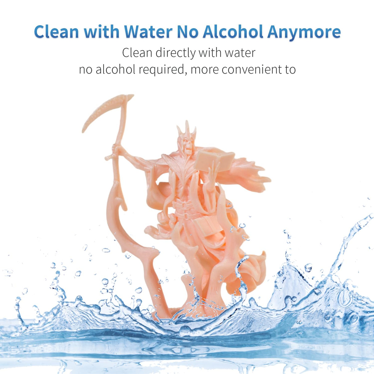 GEEETECH Upgraded Water Washable 3D Printer Resin, UV-Fast-Curing Resin 405nm Photopolymer Resin, High Precision 3D Water Wash Resin for LCD/MSLA/DLP 3D Printer Printing (Skin Colour, 1kg) Geeetech