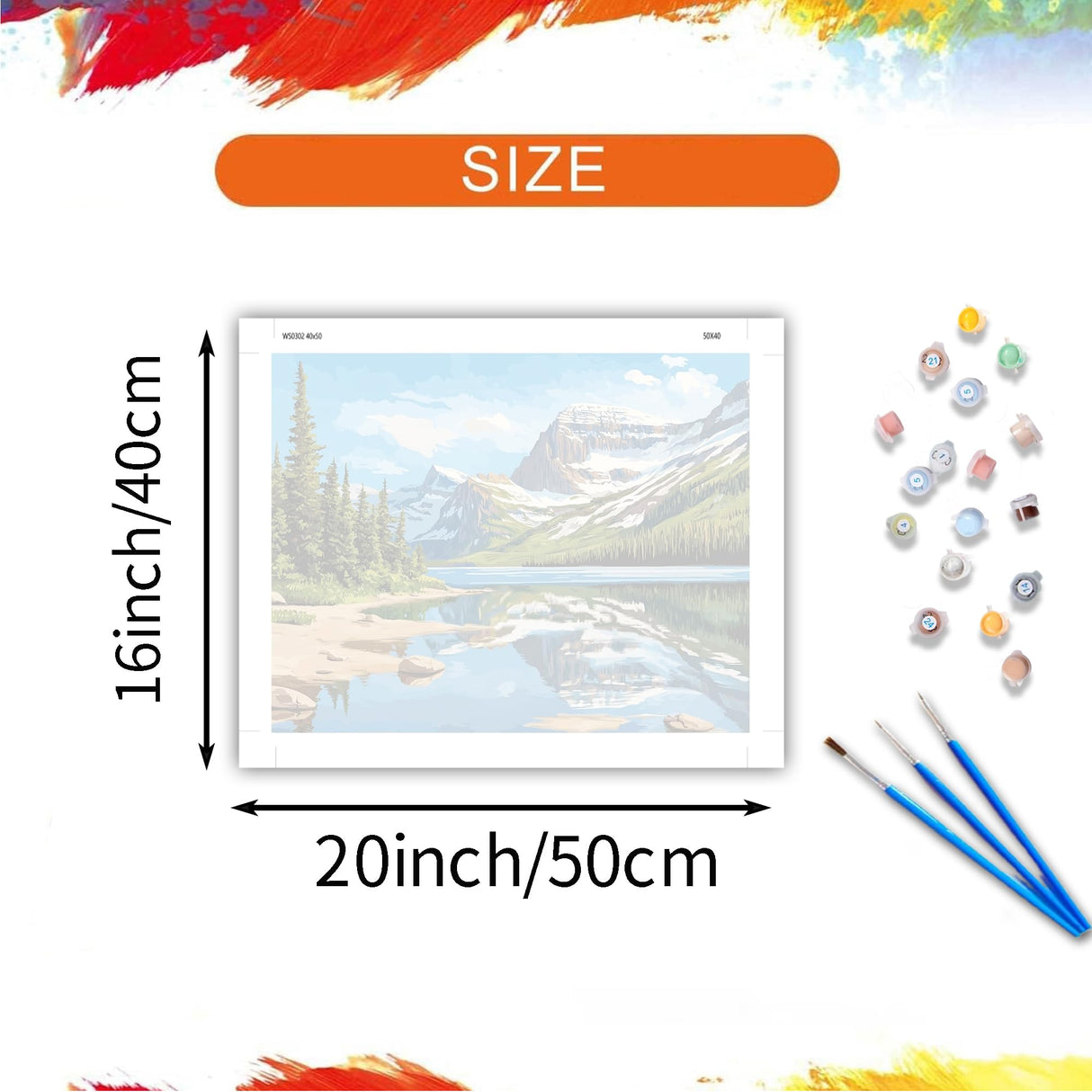 ARNLRDYA Glacier National Park Paint by Number for Adults, Mountains Landscape Paint by Number Kits, Forest Lake Scenery DIY Acrylic Painting for Gift Home Wall Decor(16×20inches, Unframe) ARNLRDYA