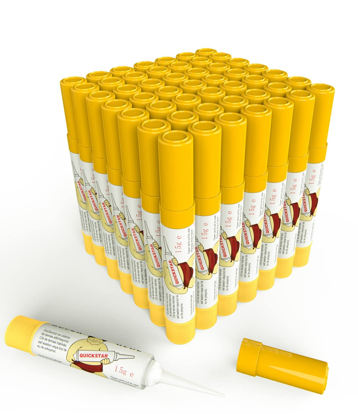 1.5 Gram x 50 Vial Convenient Super Glue, Weglau All Purpose Adhesive,Super Glue Bulk,Instant bonding for bonding Glass, Leather, Metal, Wood, Plastic, Silicone, Rubber,Jewelry Weglau