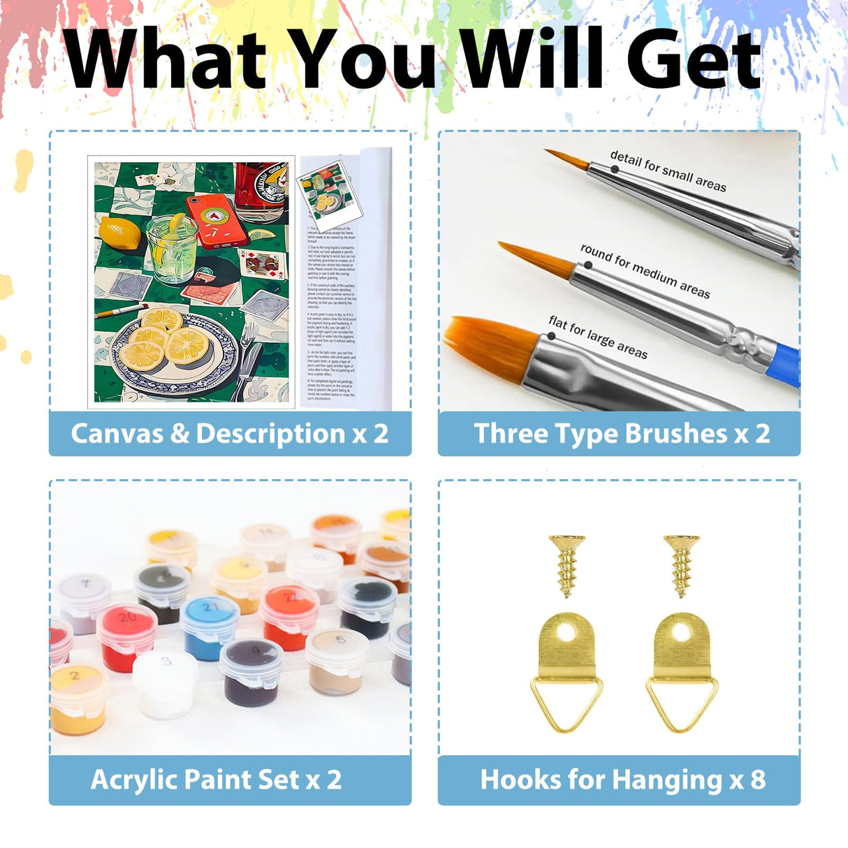 2 Pack Paint by Number Adults, Poker Paint by Numbers Kit for Adults Beginners, DIY Crafts Acrylic Painting by Number Kits Couple for Gifts Home Decor 12x16 Inch hkejoi