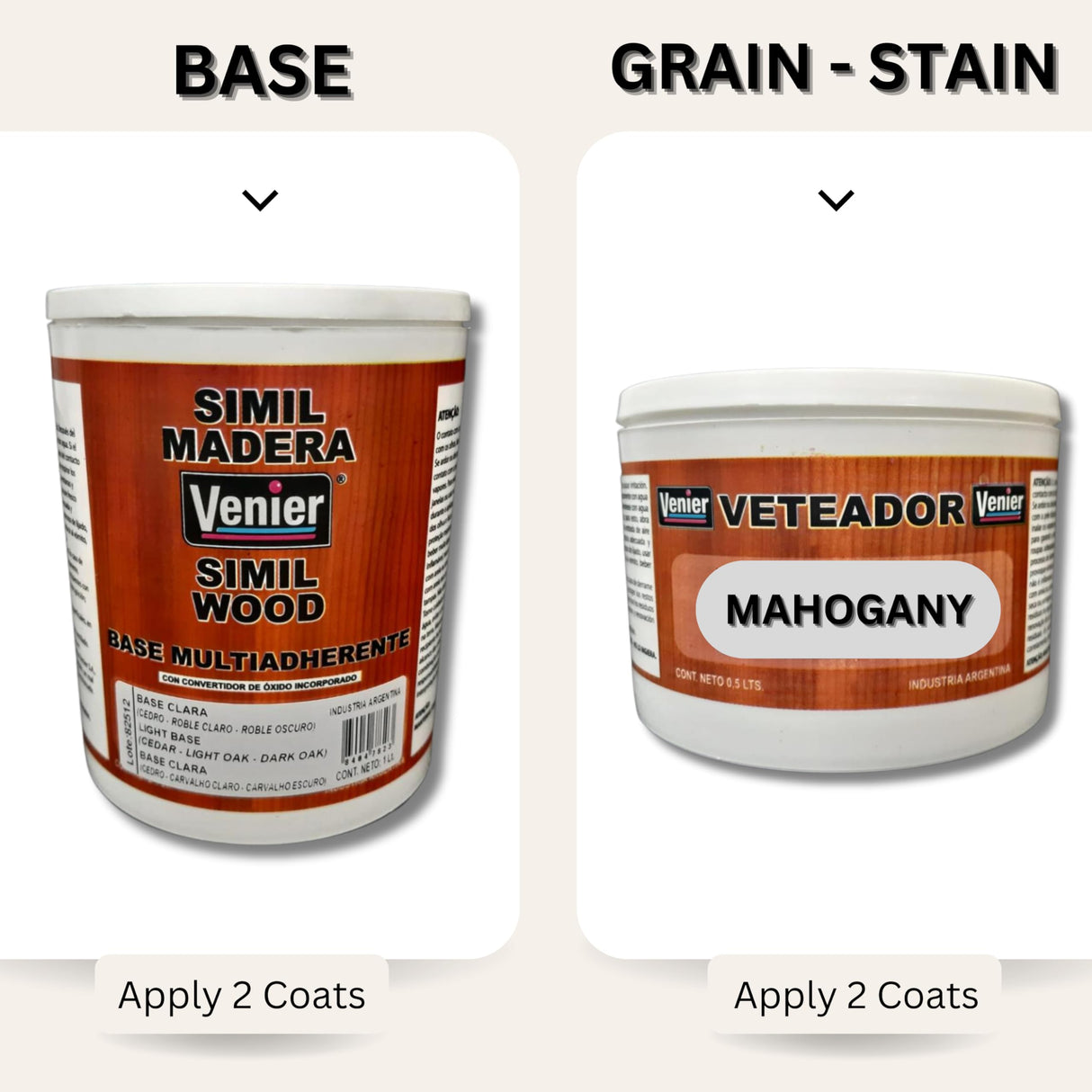 Venier Wood Like Paint Garage Doors (Mahogany) - Wood Look Paint - Furniture Cabinets Metal - Interior Exterior Paint - Liquid Wood (50,76 fl. oz) Venier