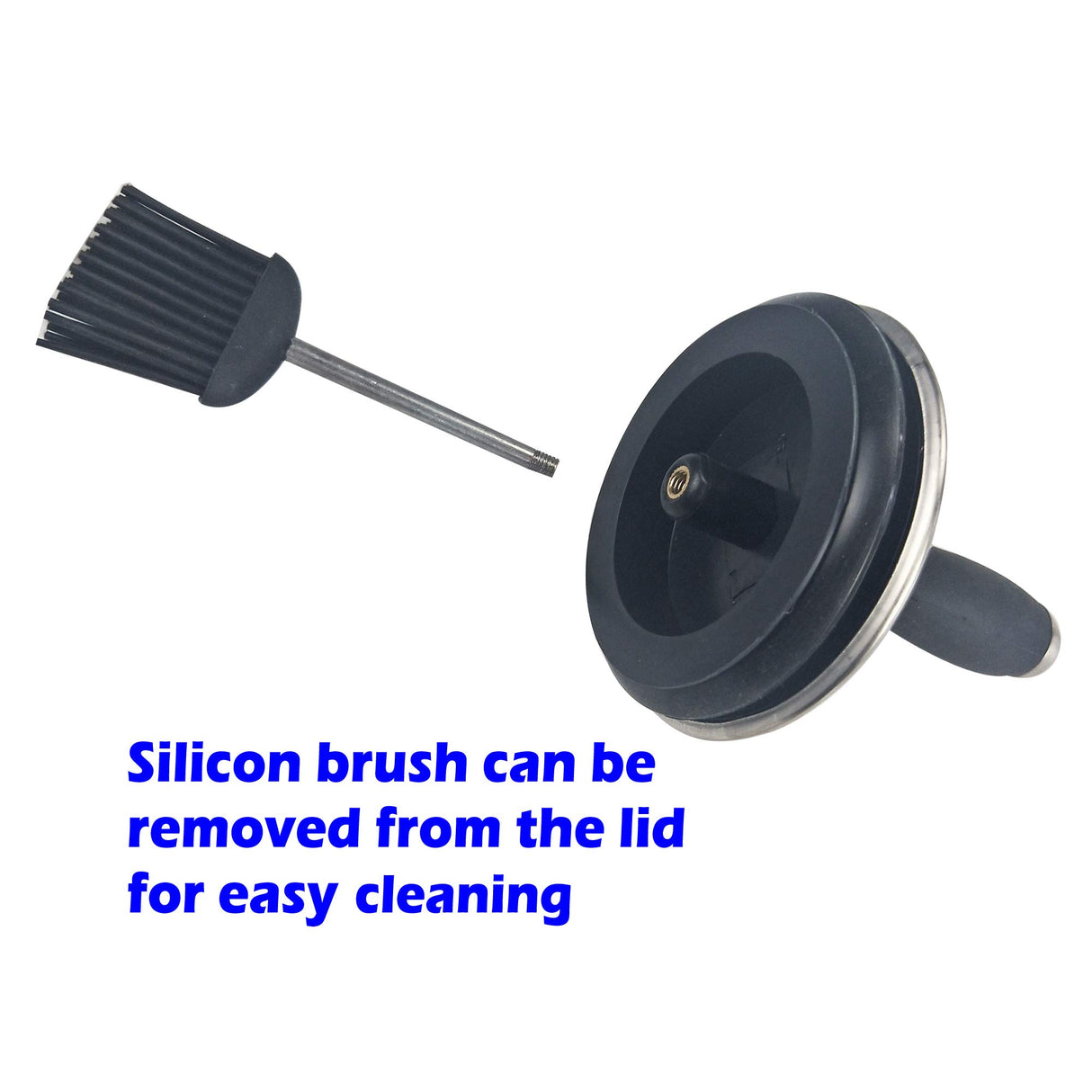 BBQ Basting Pot with Basting Brush - Stainless Steel Barbecue Sauce Pot with Silicon Basting Brush by Qidea, 32 OZ QIDEA