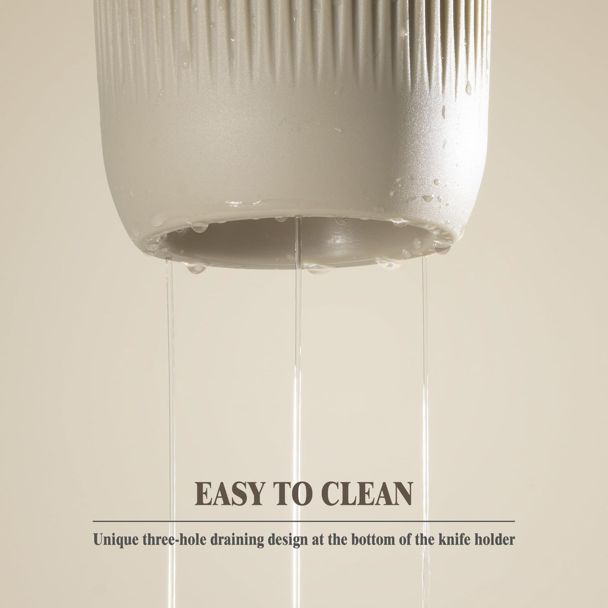 Knife Set, Astercook 6 Piece Khaki Kitchen Knife Set, Non-stick Stainless Steel Knife Block Set, Anti-Rust Dishwasher Safe Knife Set with Block Astercook