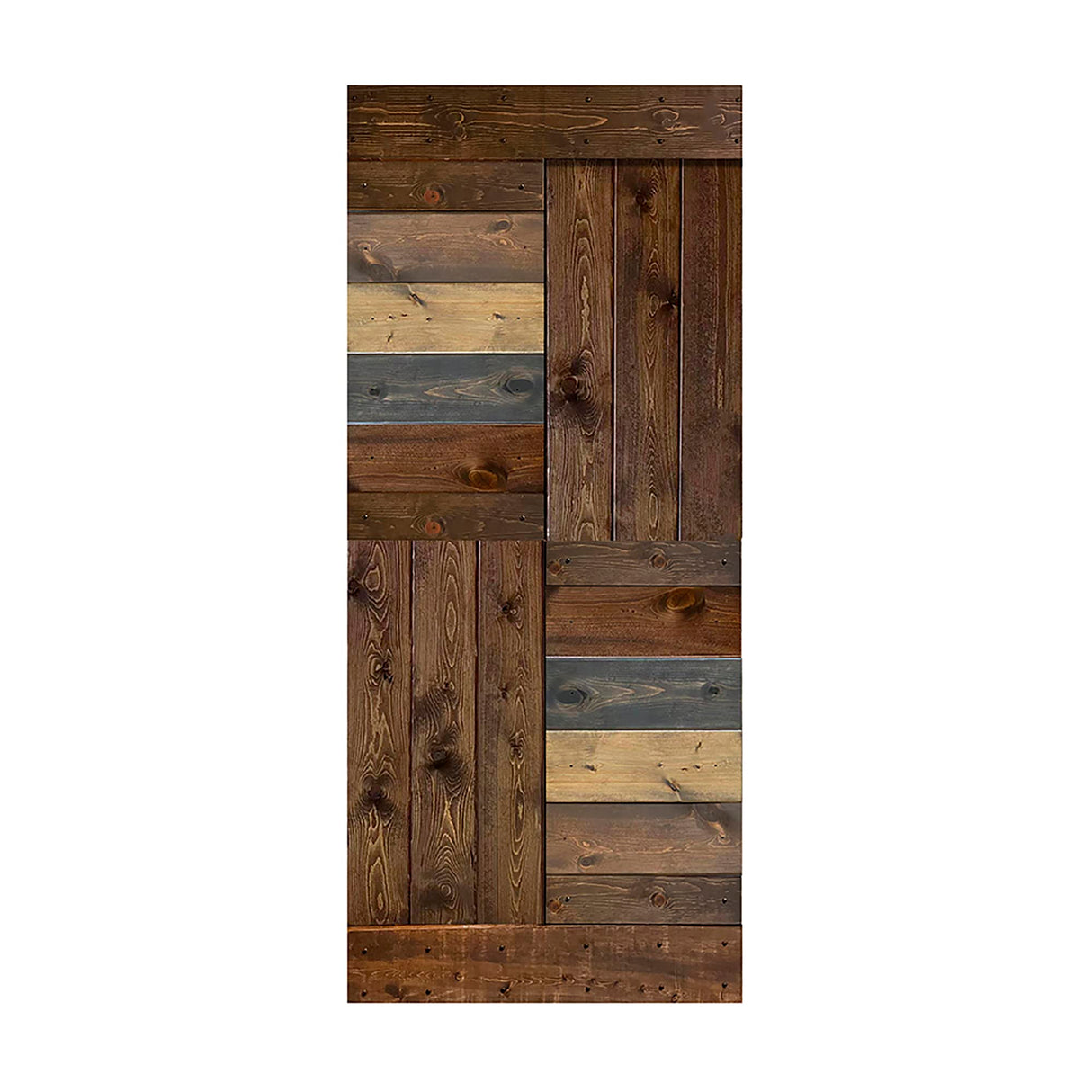 Mr. Wood 38in X 84in S Series Solid Wood Interior Sliding Barn Door Slab(Hardware Kit NOT Included)(Simple DIY Assembly) (Multi-Color) Mr.Wood
