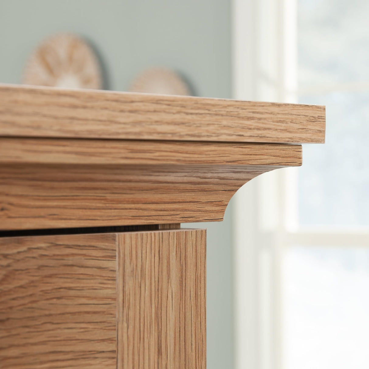 Sauder Miscellaneous Storage Craft & Sewing Armoire, L: 35.12" x W: 21.81" x H: 61.58", Timber Oak Sauder