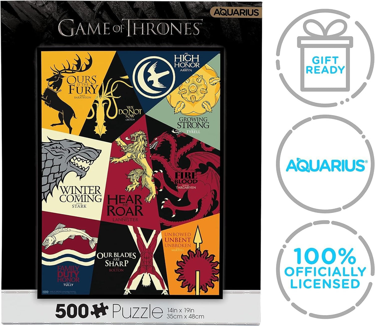 AQUARIUS - Games Of Thrones Mottos 500 Piece Jigsaw Puzzle AQUARIUS
