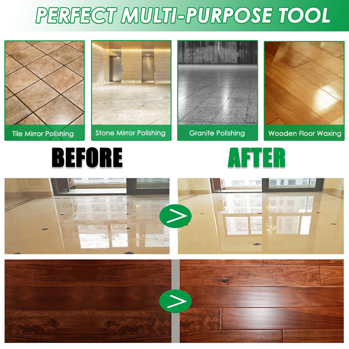 SDRTOP 800W Electric Wet Stone Polisher 4'' Variable Speed Grinder Buffing Machine, Countertop Concrete Polisher with 7PCS Diamond Polishing Pads for Granite, Tile, Cement Floor SDRTOP