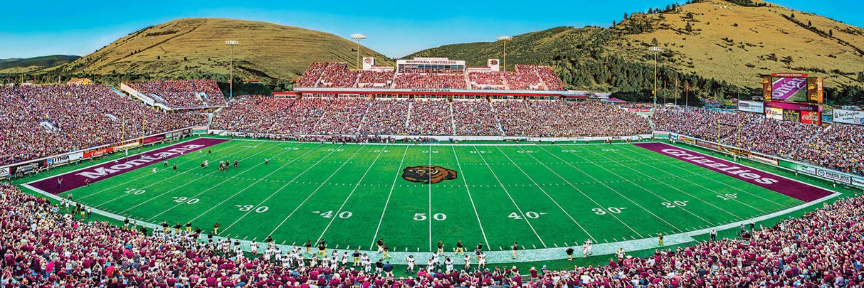 MasterPieces - 1000 Piece Jigsaw Puzzle, NCAA Montana Grizzlies, Panoramic Football Stadium View, Fun for Adults and Family, 13"x39 Masterpieces