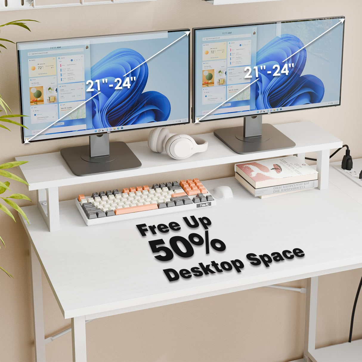 Fixwal L Shaped Gaming Desk with Power Outlets and LED Lights, 43 Inch Computer Desk with Charging Port, Small Corner Desk Table with Drawer and Shelf, Home Office Desk with Monitor Stand Fixwal