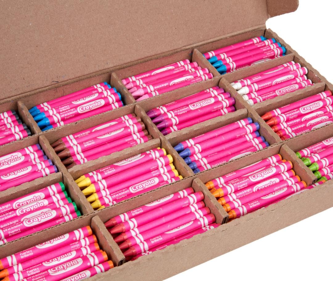 Crayola Construction Paper Crayons Classpack, Bulk Assorted School Supplies, 16 Colors, 400/Set (Packaging May Vary) Crayola